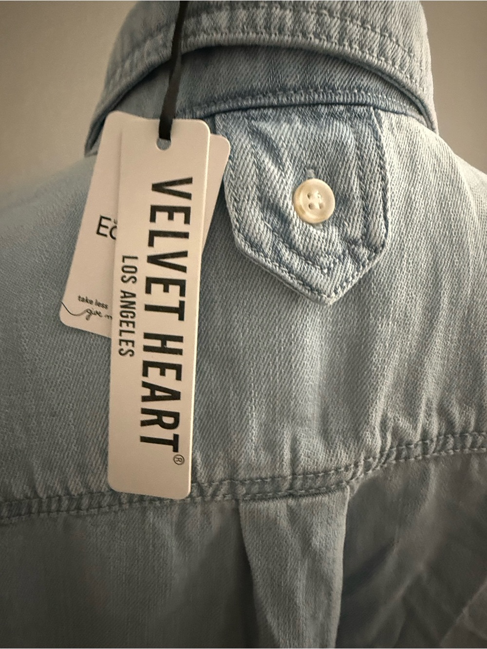 Velvet Heart Light Wash Denim Button-Front Utility Top - Picture 3 of 4